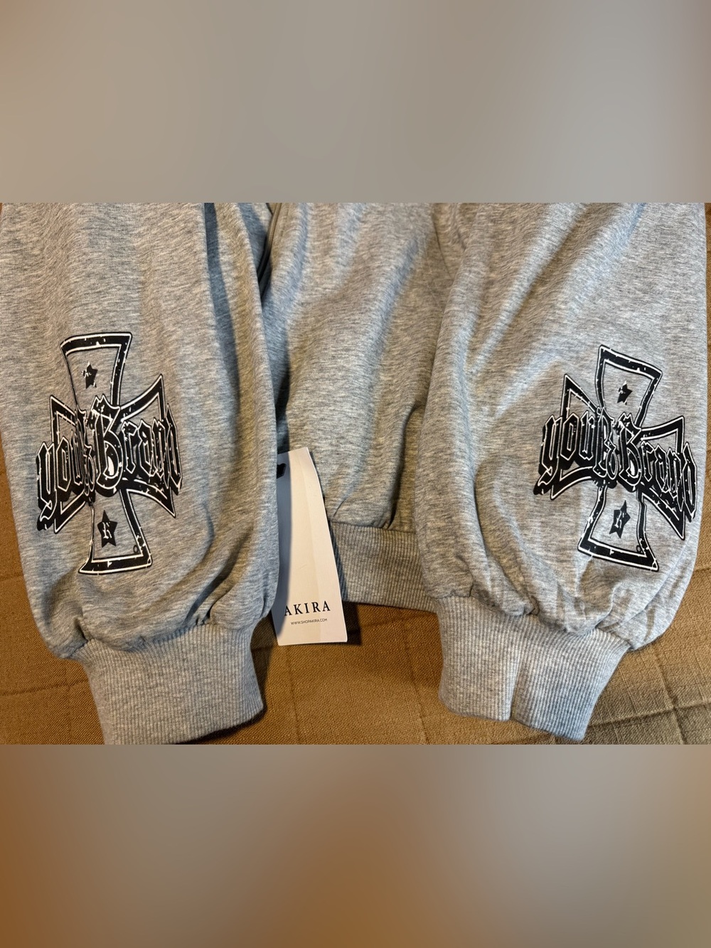 AKIRA Light Gray 2 in 1 Reversible Distressed Cutout Zip Hoodie - Picture 5 of 5